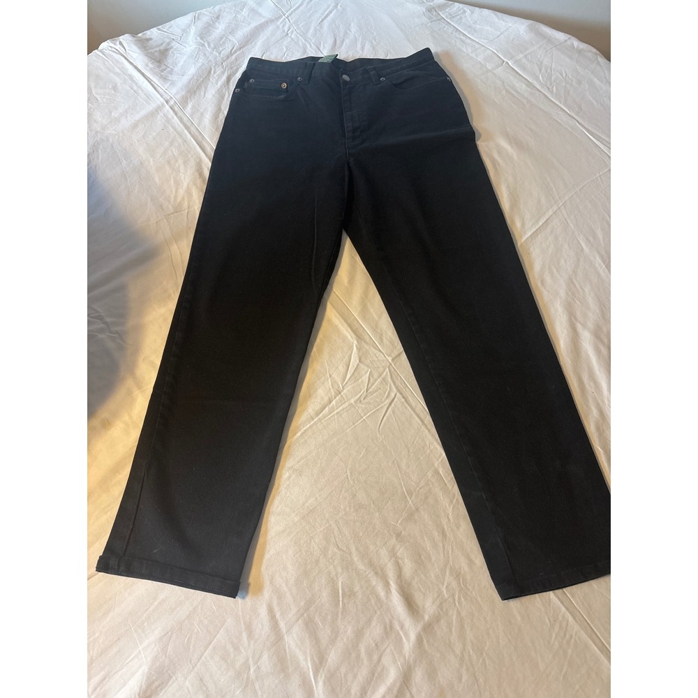 Lauren Ralph Lauren Jeans Womens 32x28.5 Black Straight Leg High Rise Denim